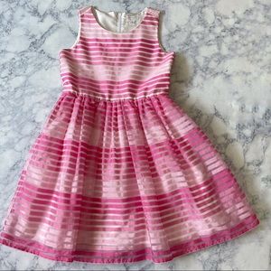 Girls Pink White Stripe Birthday Occasion Wedding Party Summer Cute Dress 10